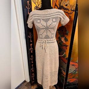 Vintage 70's Hand Crochet Dress